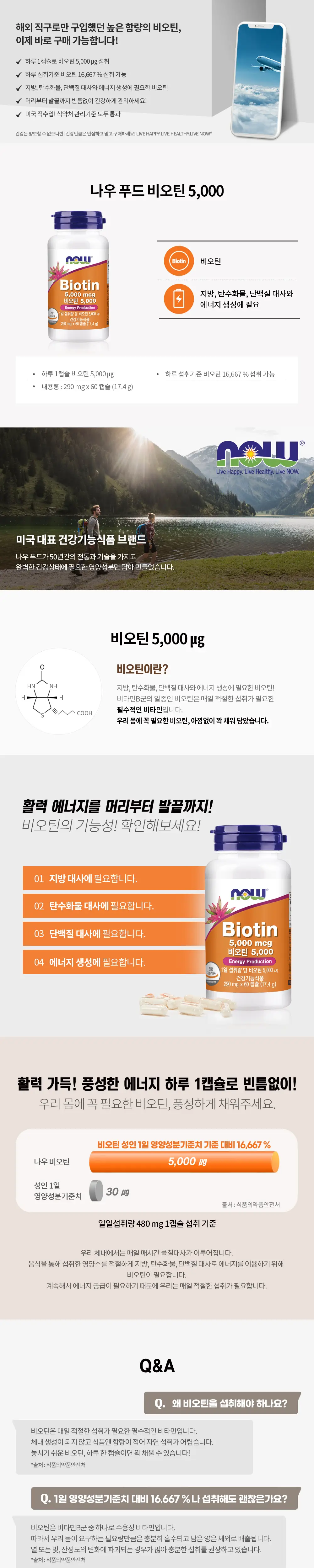 나우푸드 비오틴 5000mcg 60캡슐 (2개월분) 상세페이지 3