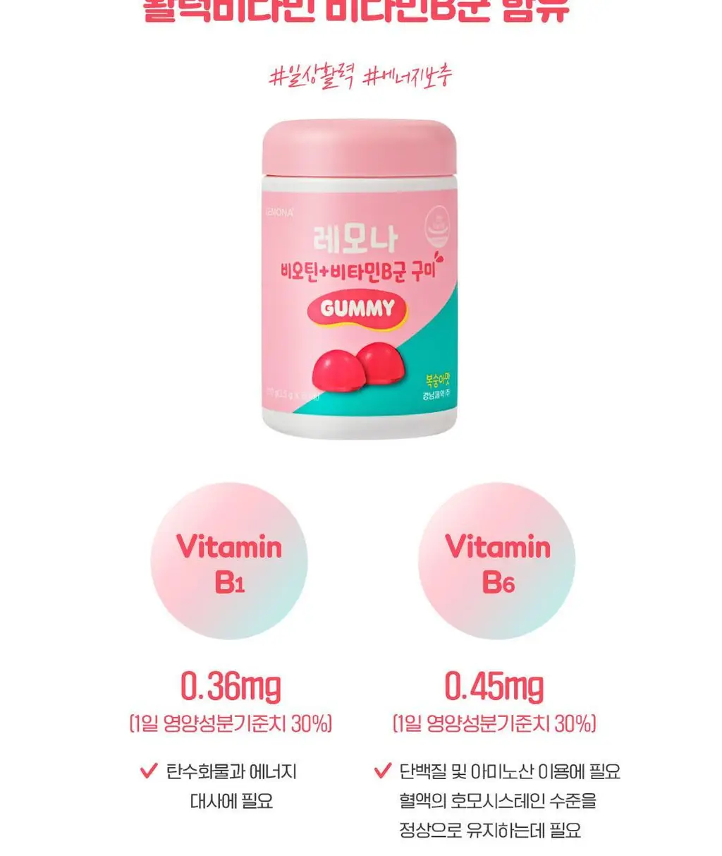 레모나 비오틴+비타민B 구미 60구미 (30일분) 상세페이지 6