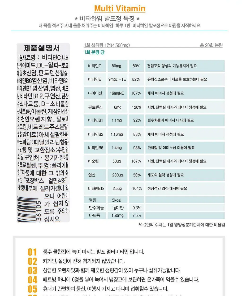 비타하임 멀티비타민 20정 (20일분) 상세페이지 15