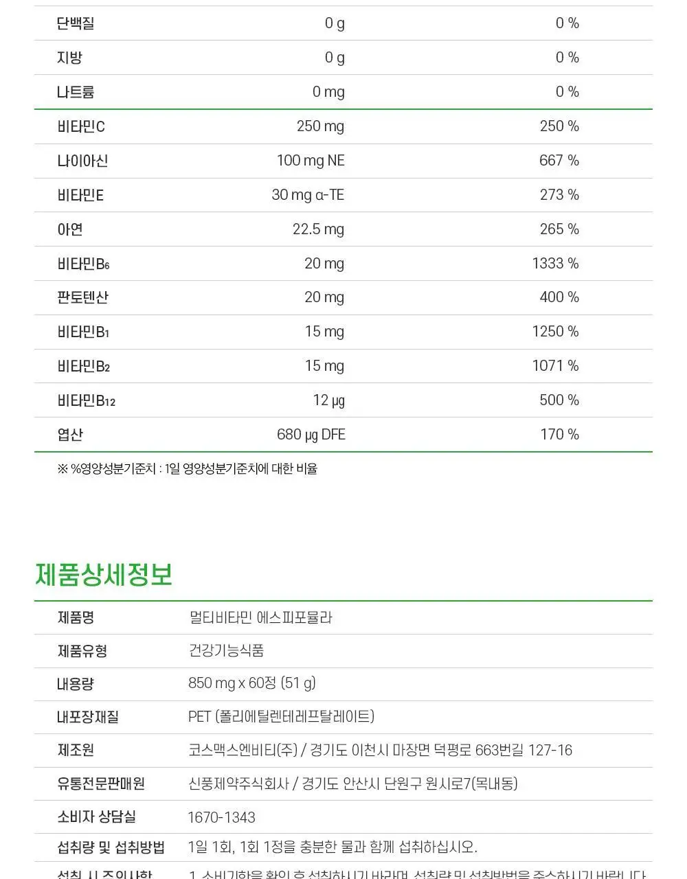 애드마일스 멀티비타민 에스피포뮬라 60정 (2개월분) 상세페이지 8