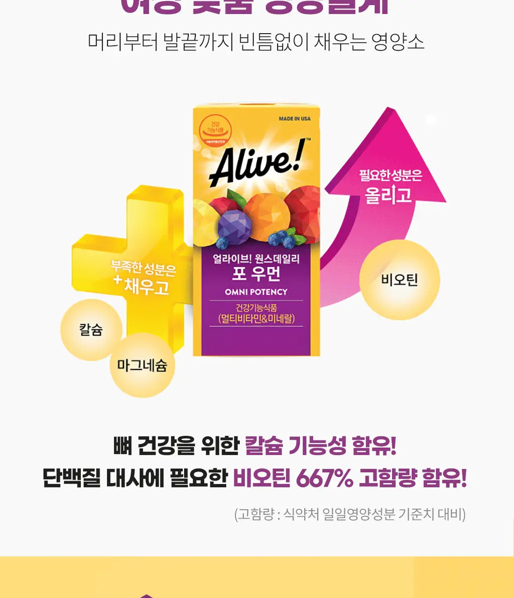 얼라이브 원스데일리 포 우먼 60정 (2개월분) 상세페이지 5