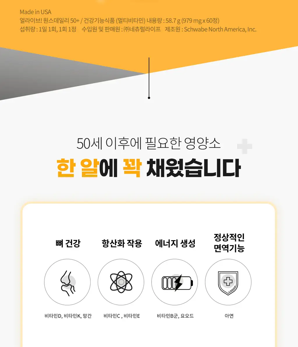 얼라이브 원스데일리 50+ 60정 (2개월분) 상세페이지 3