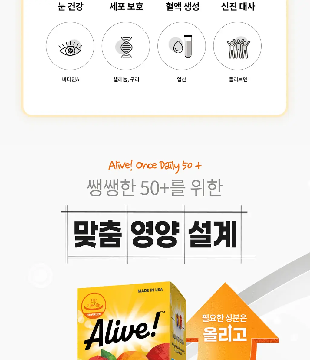 얼라이브 원스데일리 50+ 60정 (2개월분) 상세페이지 4