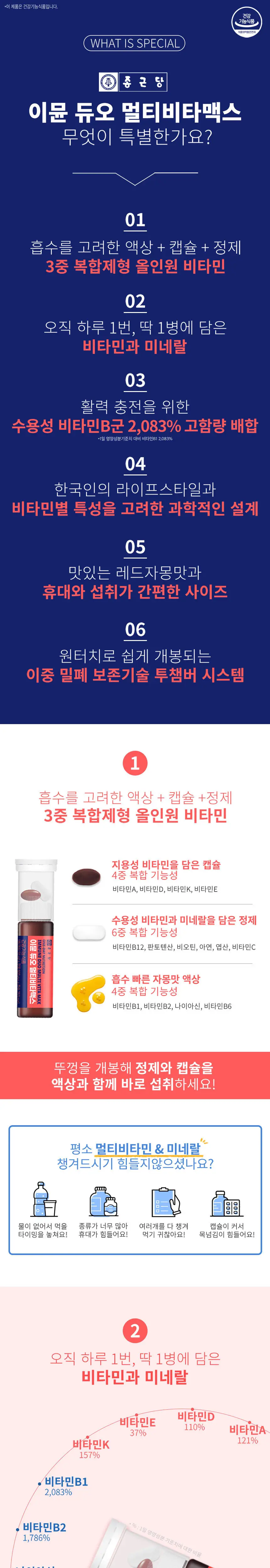 종근당 이뮨 듀오 멀티비타맥스 7입(1주분) 상세페이지 2