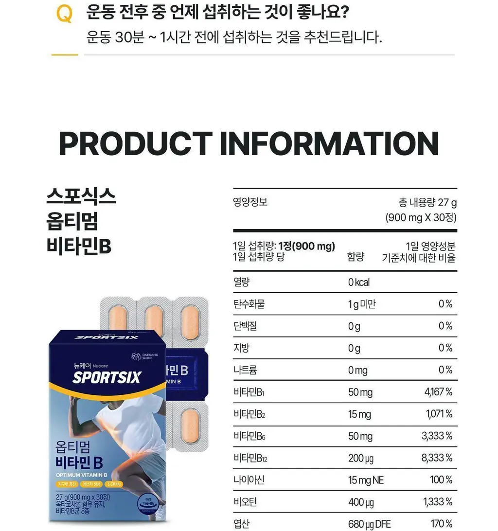 뉴케어 스포식스 옵티멈 비타민B (900mgX30정) 상세페이지 23