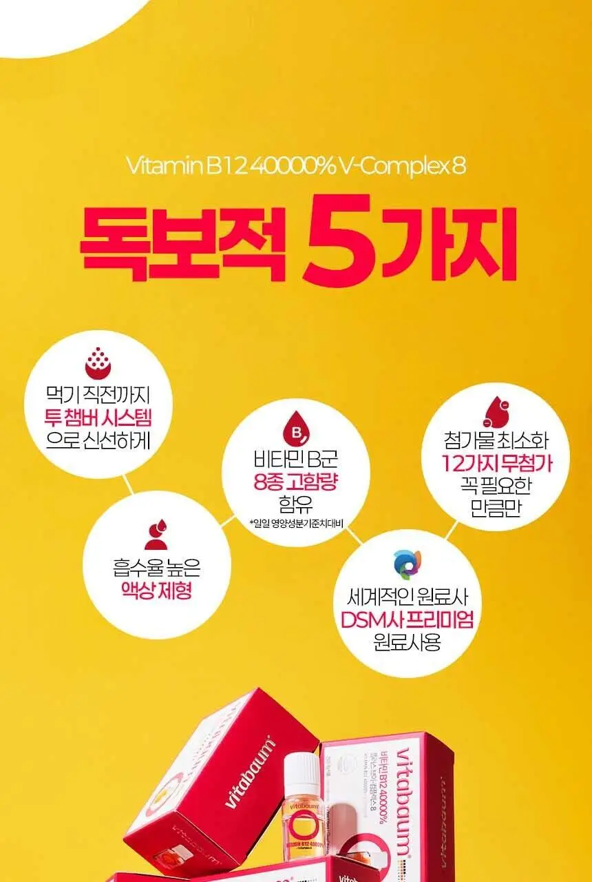비타바움 비타민B12 40000% 플러스 브이-컴플렉스 8 (7병입) (7일분) 상세페이지 4