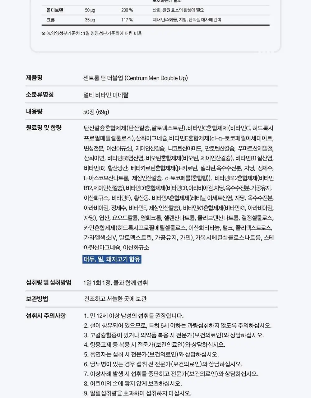 센트룸 멀티비타민 50정 4종 택1 상세페이지 46