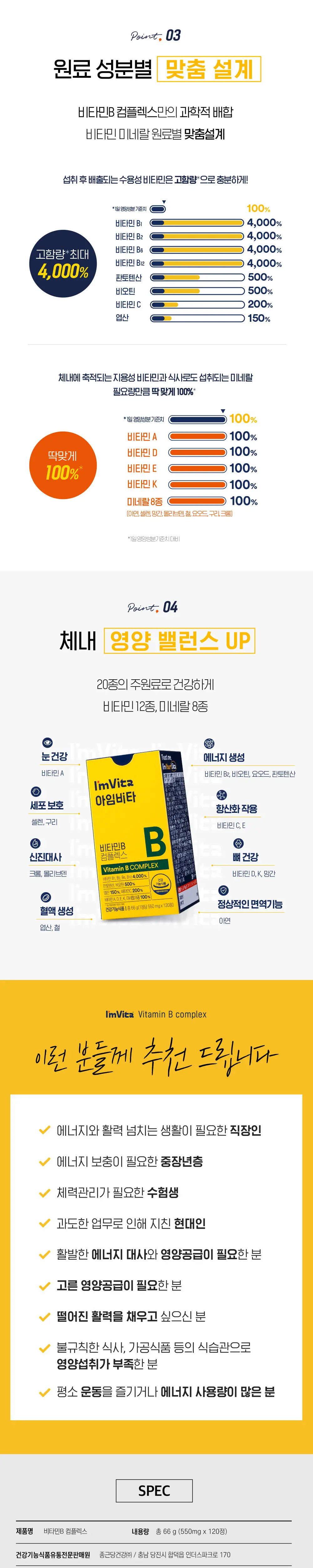 아임비타 비타민B 콤플렉스 120정 (2개월분) 상세페이지 2