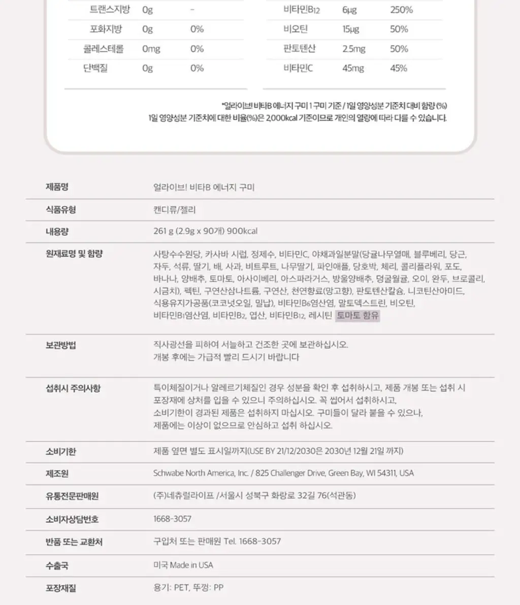 얼라이브 비타B 에너지 구미 (90구미) 상세페이지 22