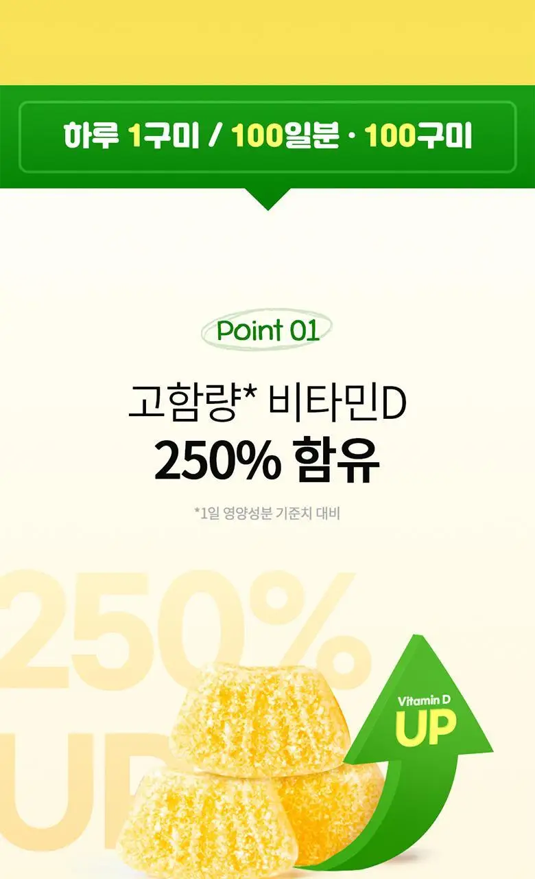 닥터브라이언 써니 업 비타민D 파인애플 플레이버(100구미) (100일분) 상세페이지 11