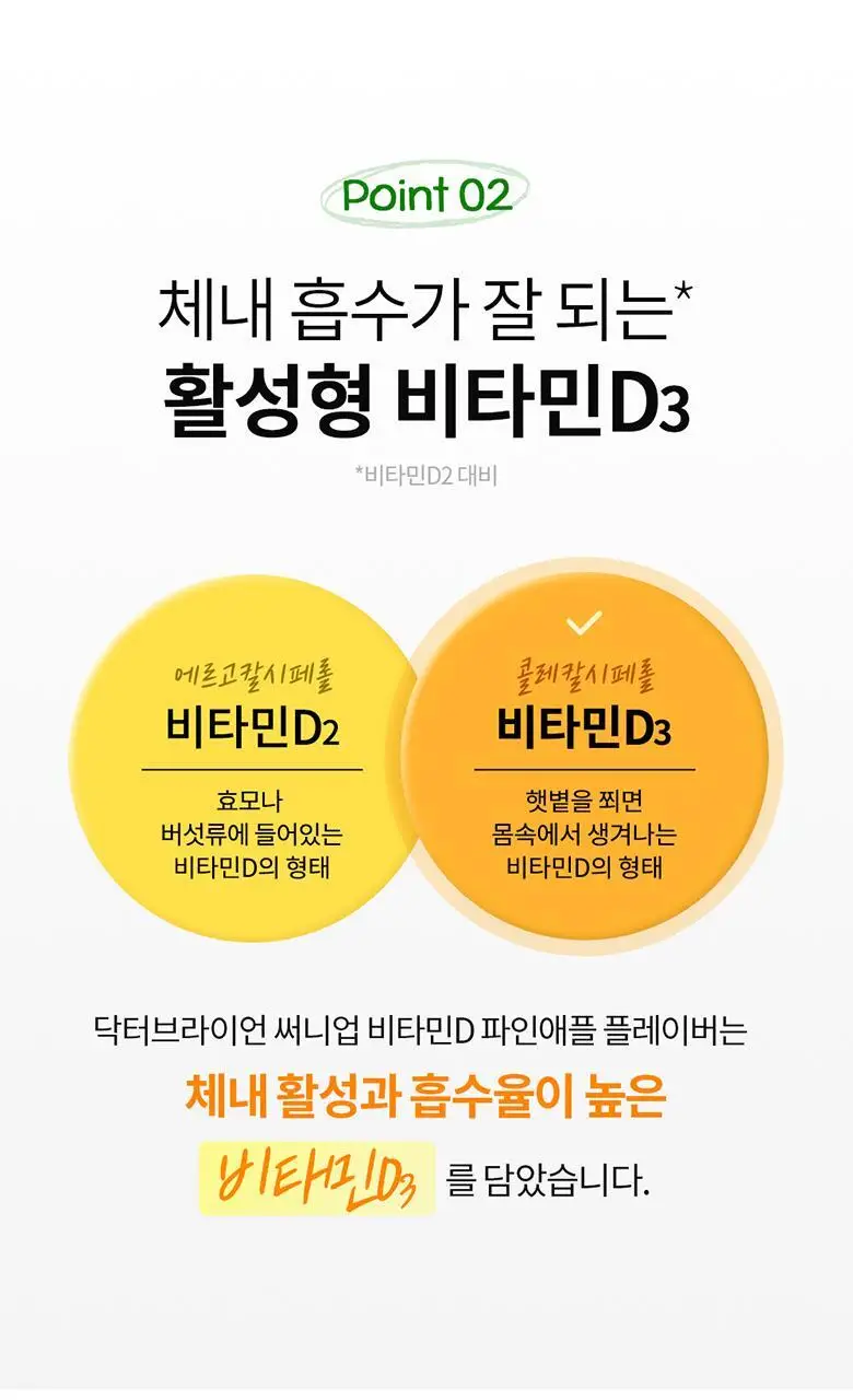 닥터브라이언 써니 업 비타민D 파인애플 플레이버(100구미) (100일분) 상세페이지 14