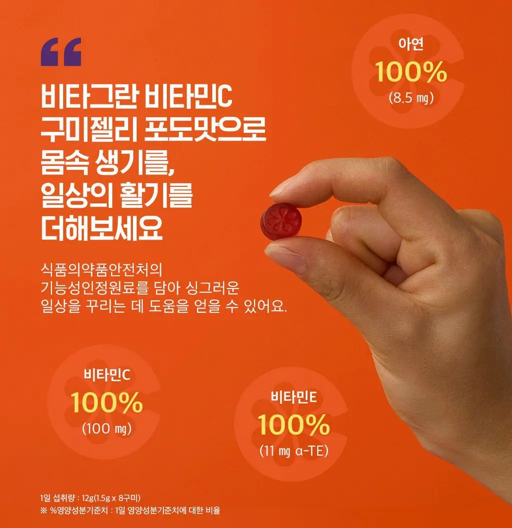 비타그란 비타민C 구미젤리 포도맛 15개입 (15일분) 상세페이지 10