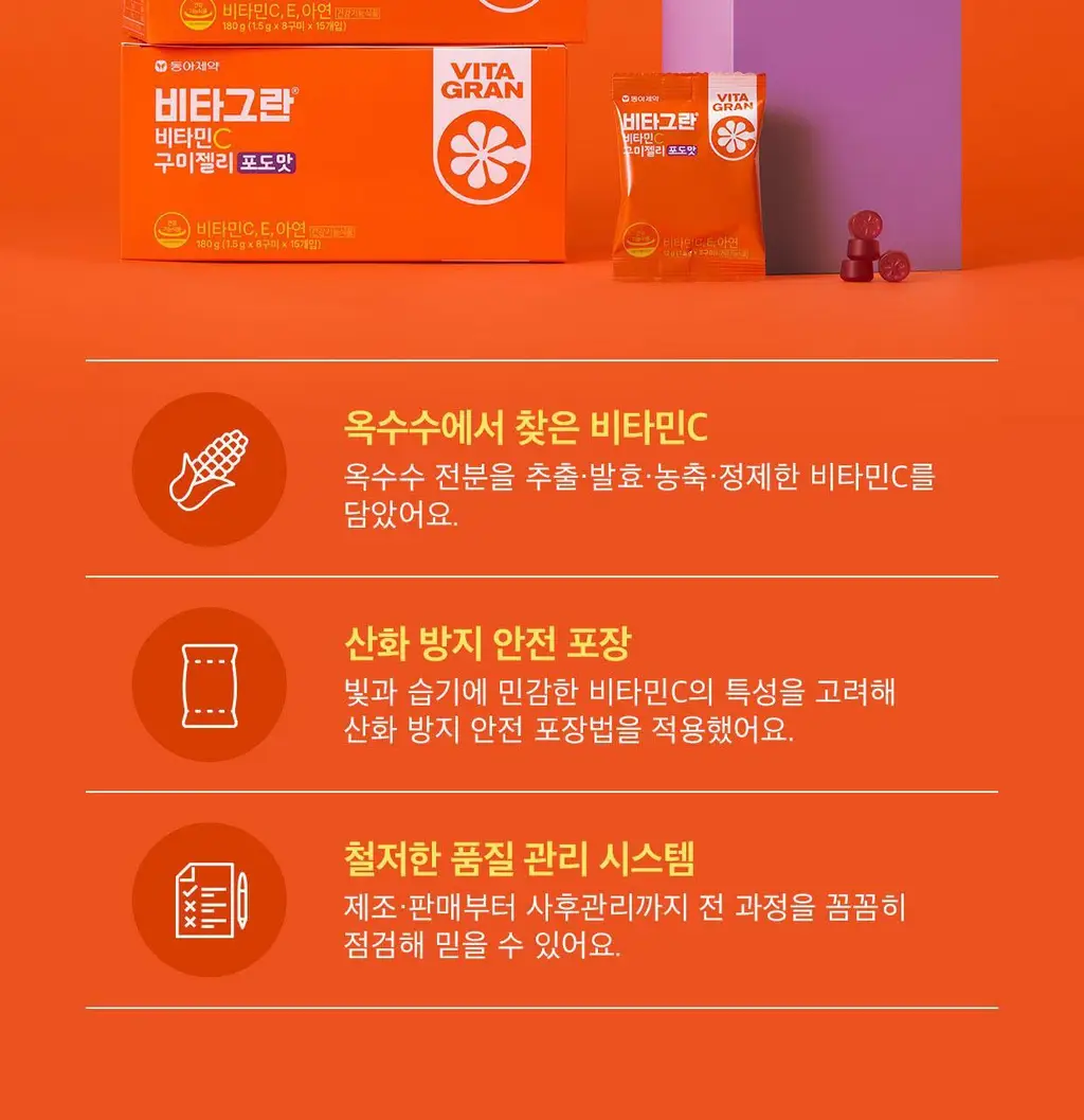 비타그란 비타민C 구미젤리 포도맛 15개입 (15일분) 상세페이지 18