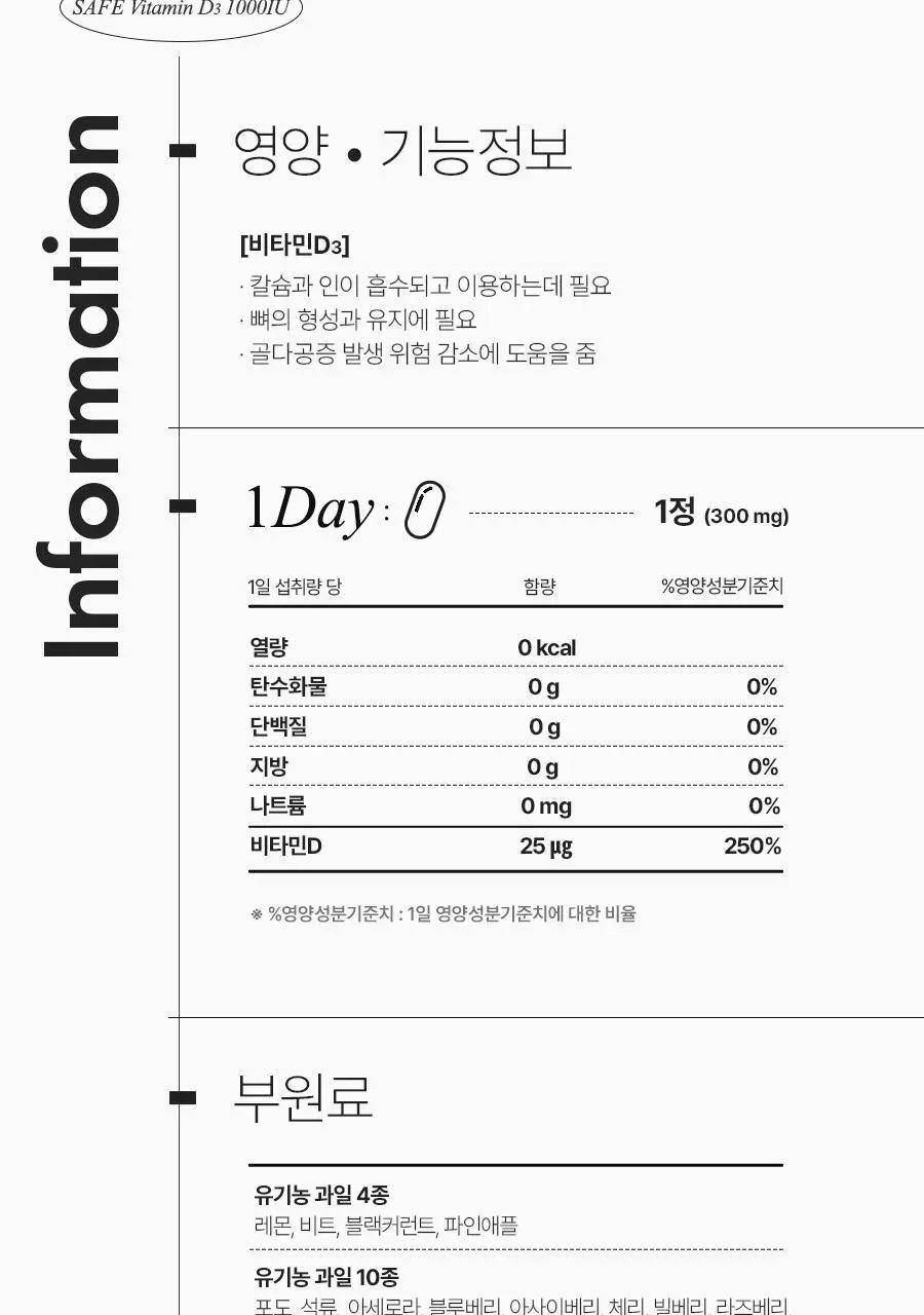 안국건강 안심 비타민D 1000IU 60정 (2개월분) 상세페이지 2