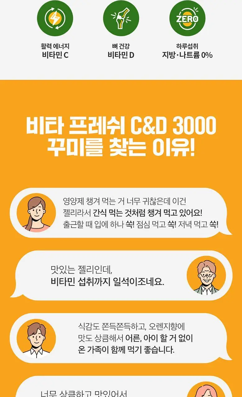 엔젯오리진 비타프레쉬 귤젤리 비타민C&D 3000 15구미 (5일분) 상세페이지 6