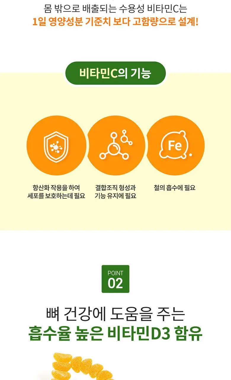 엔젯오리진 비타프레쉬 귤젤리 비타민C&D 3000 15구미 (5일분) 상세페이지 10