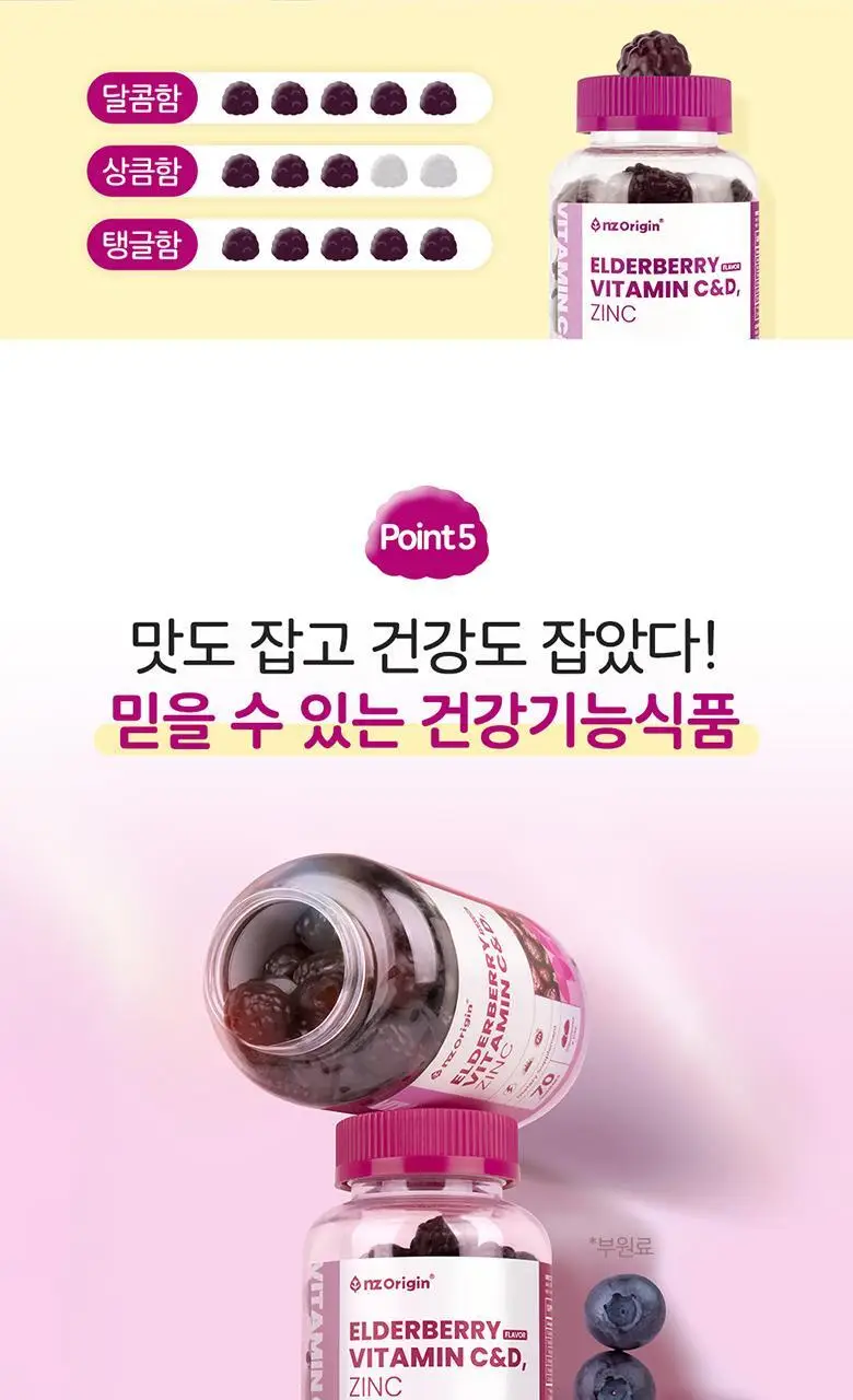 엔젯오리진 엘더베리 플레이버 비타민 C&D, 아연 3,000mg 70구미 (35일분) 상세페이지 54