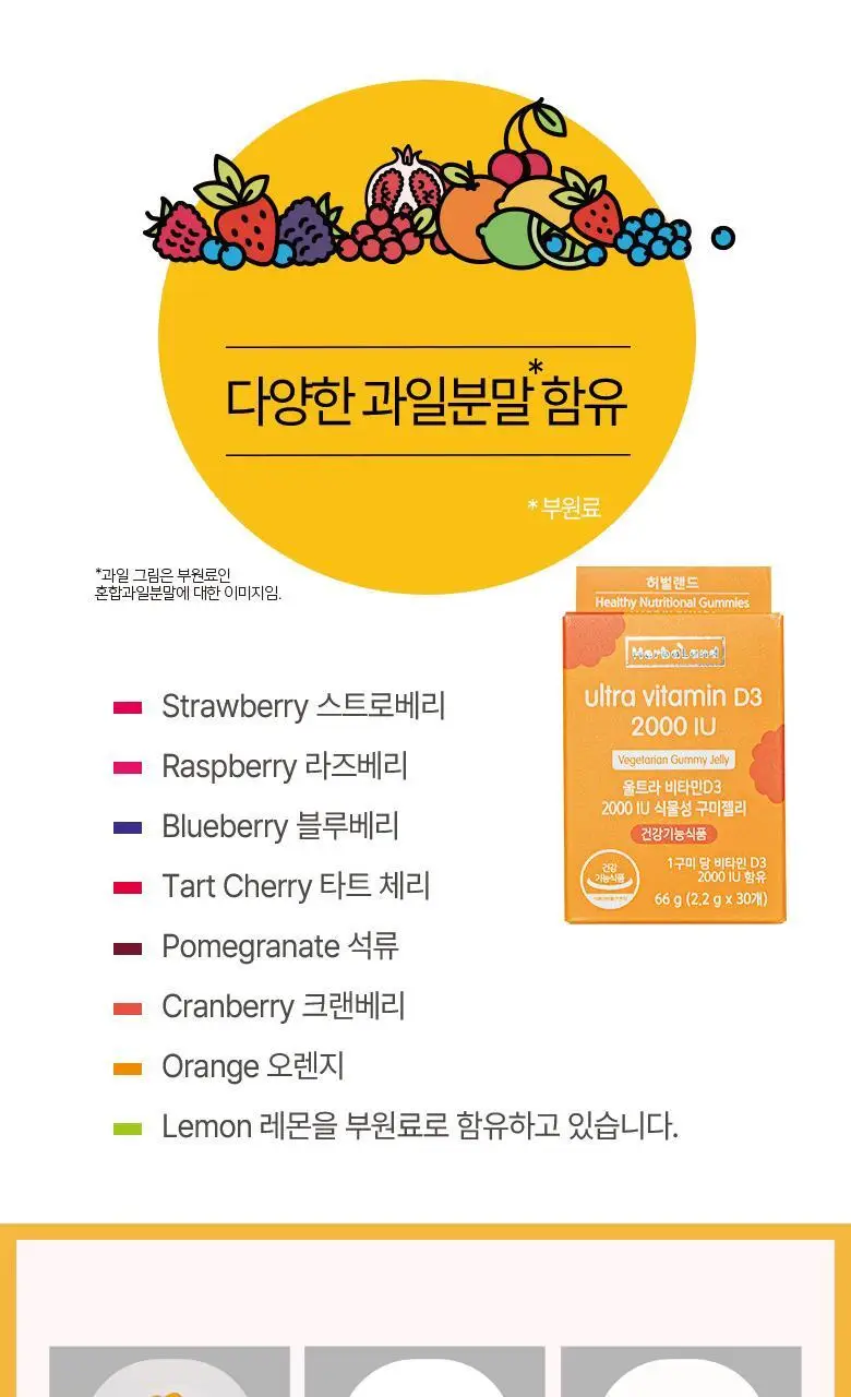 허벌랜드 울트라 비타민D3 2000 IU 식물성 구미젤리 30구미 (1개월분) 상세페이지 12