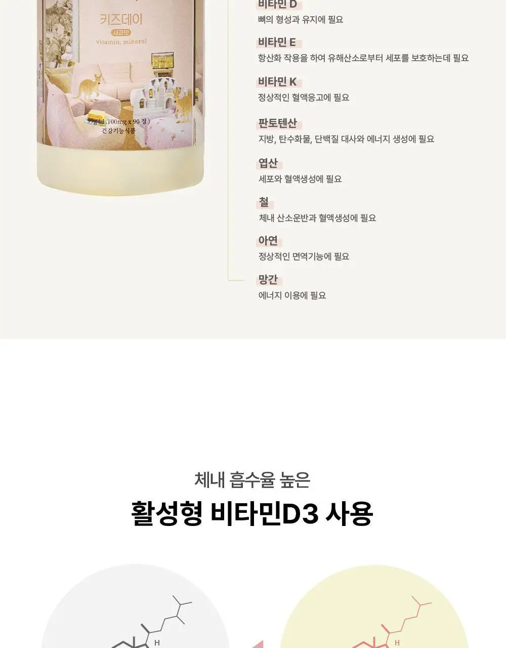 베러데이 키즈데이 사과맛 츄어블(종합비타민) 90정 (1개월분) 상세페이지 8