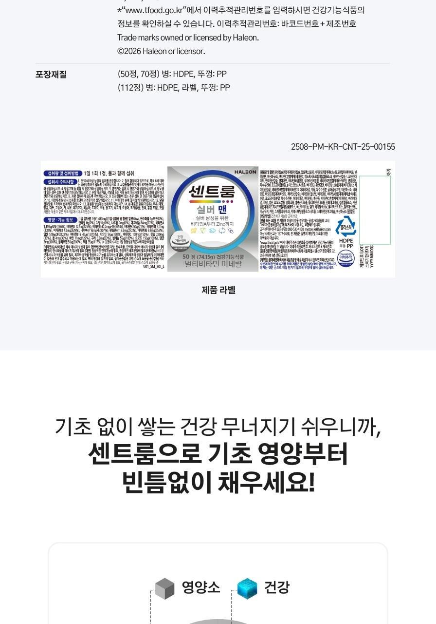 센트룸 멀티비타민 실버 맨 50정 (50일분) 상세페이지 43