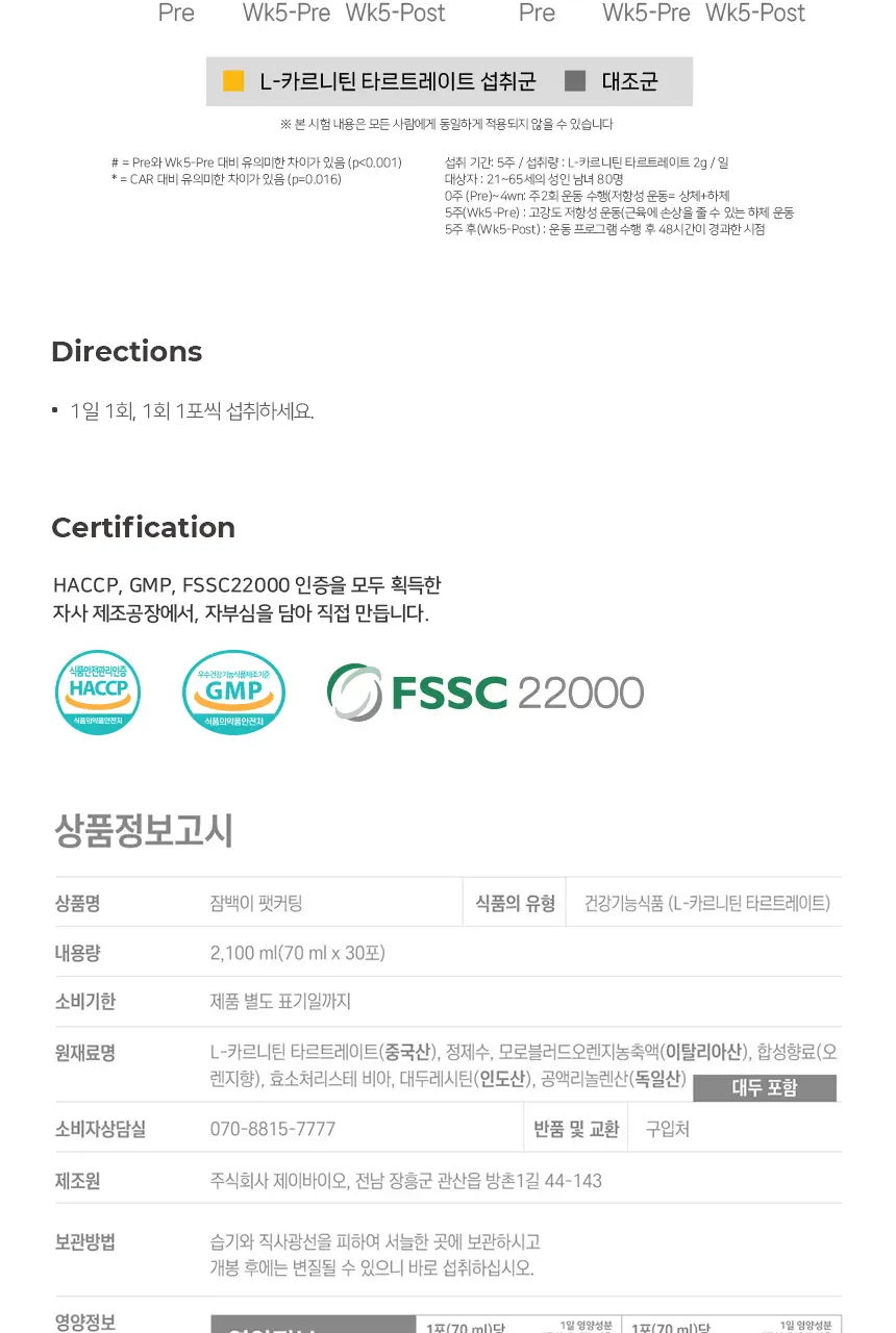 잠백이 팻커팅 엘 카르니틴 30개입 상세페이지 3