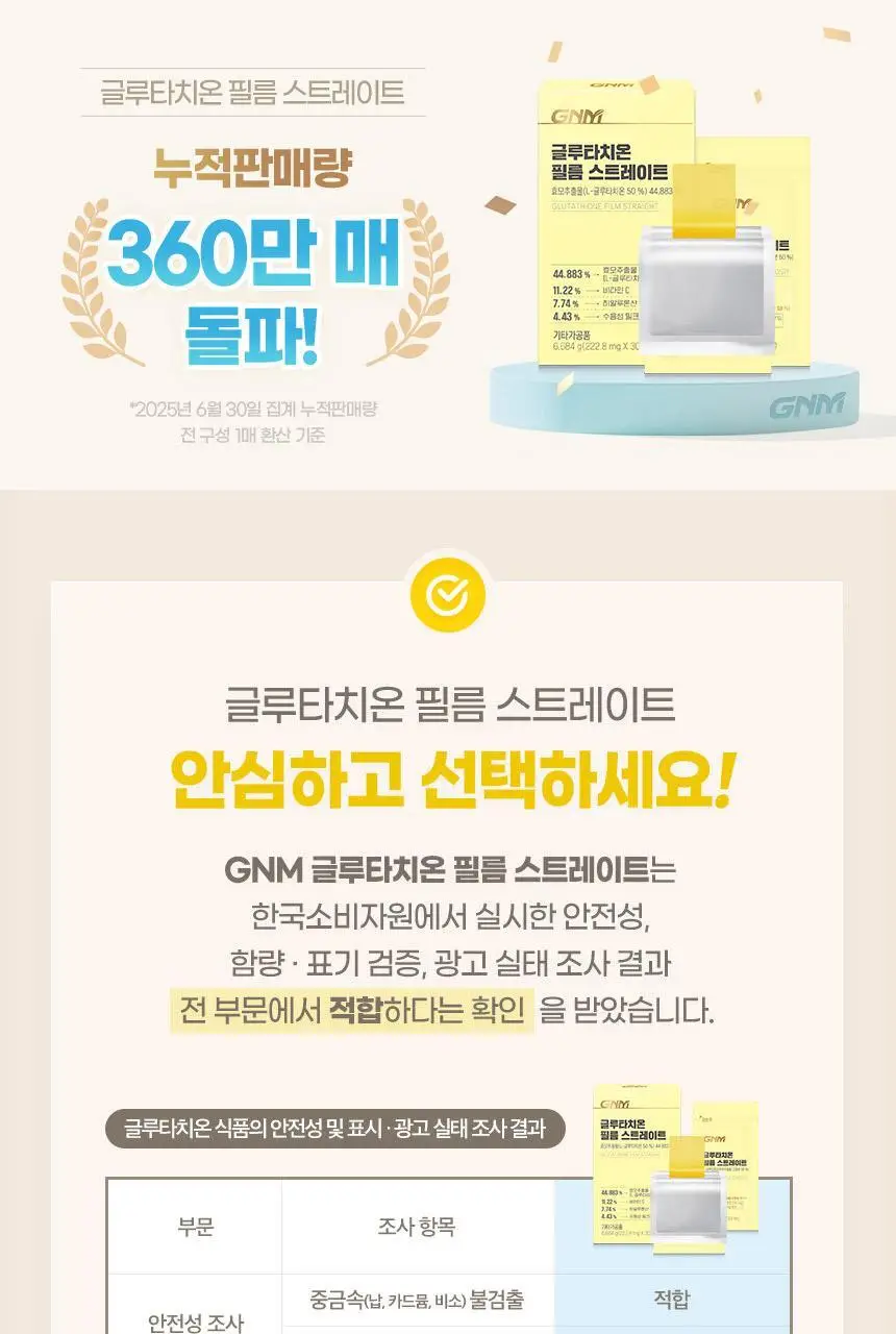 GNM 글루타치온 필름 스트레이트 30매 1박스(30일분) 상세페이지 5