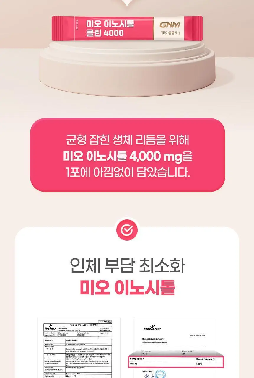 GNM 미오 이노시톨 콜린 4000 30포X2박스(2개월분) /엽산 상세페이지 9