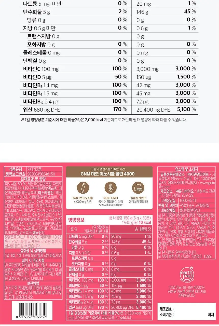 GNM 미오 이노시톨 콜린 4000 30포X2박스(2개월분) /엽산 상세페이지 27