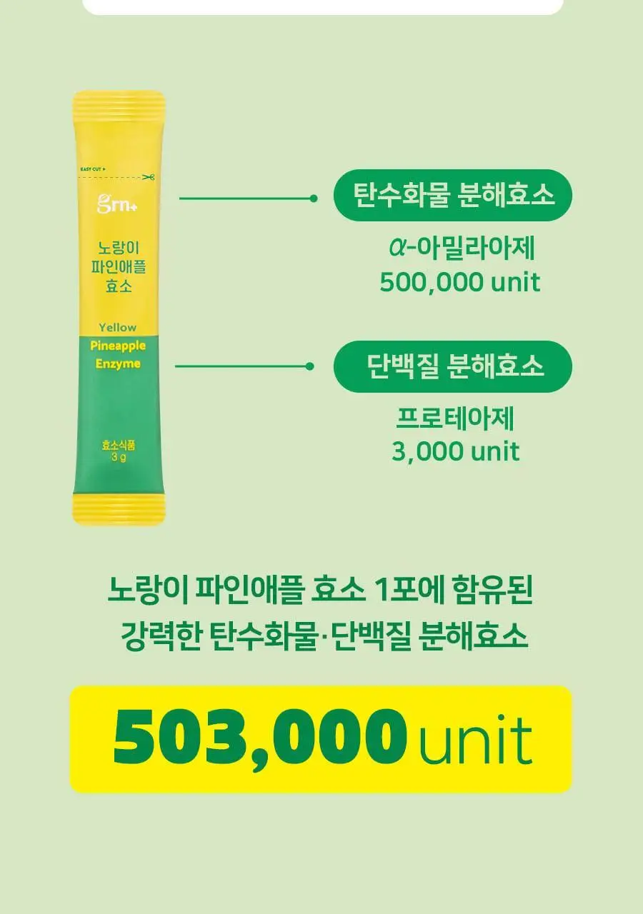 grn+ 노랑이 파인애플 효소 30포 (30일분) 상세페이지 19
