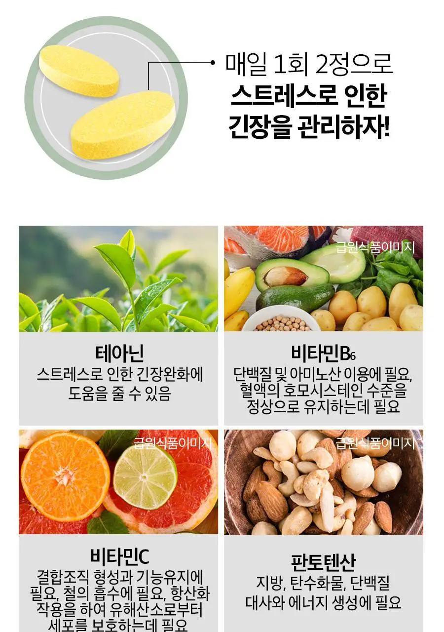 내츄럴플러스 스트레스엔 테아닌 60정 2박스 / 긴장완화 마그네슘 비타민B 상세페이지 13