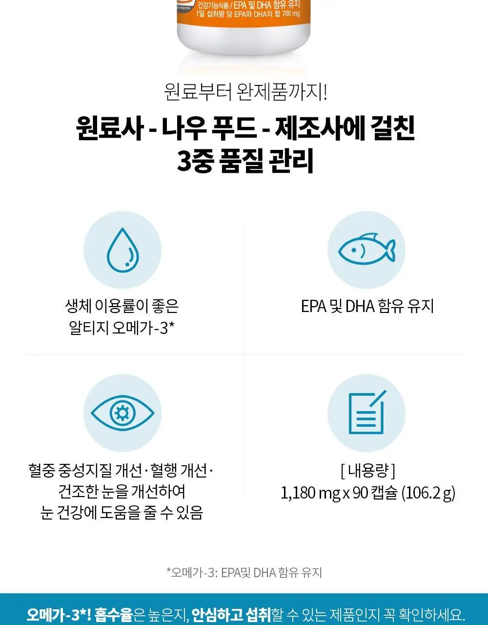 나우푸드 알티지 오메가-3 90캡슐 (3개월분) 상세페이지 5