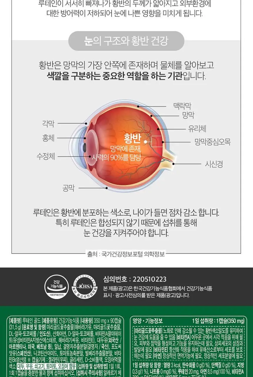 뉴트리디데이 프리미엄 루테인 골드 90캡슐 (3개월분) 상세페이지 21