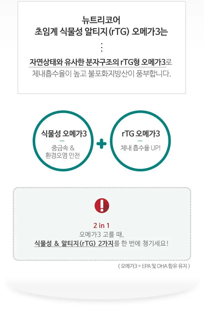 뉴트리코어 초임계 식물성 알티지 오메가3 2종 택1 (1개월/5개월분) 상세페이지 6