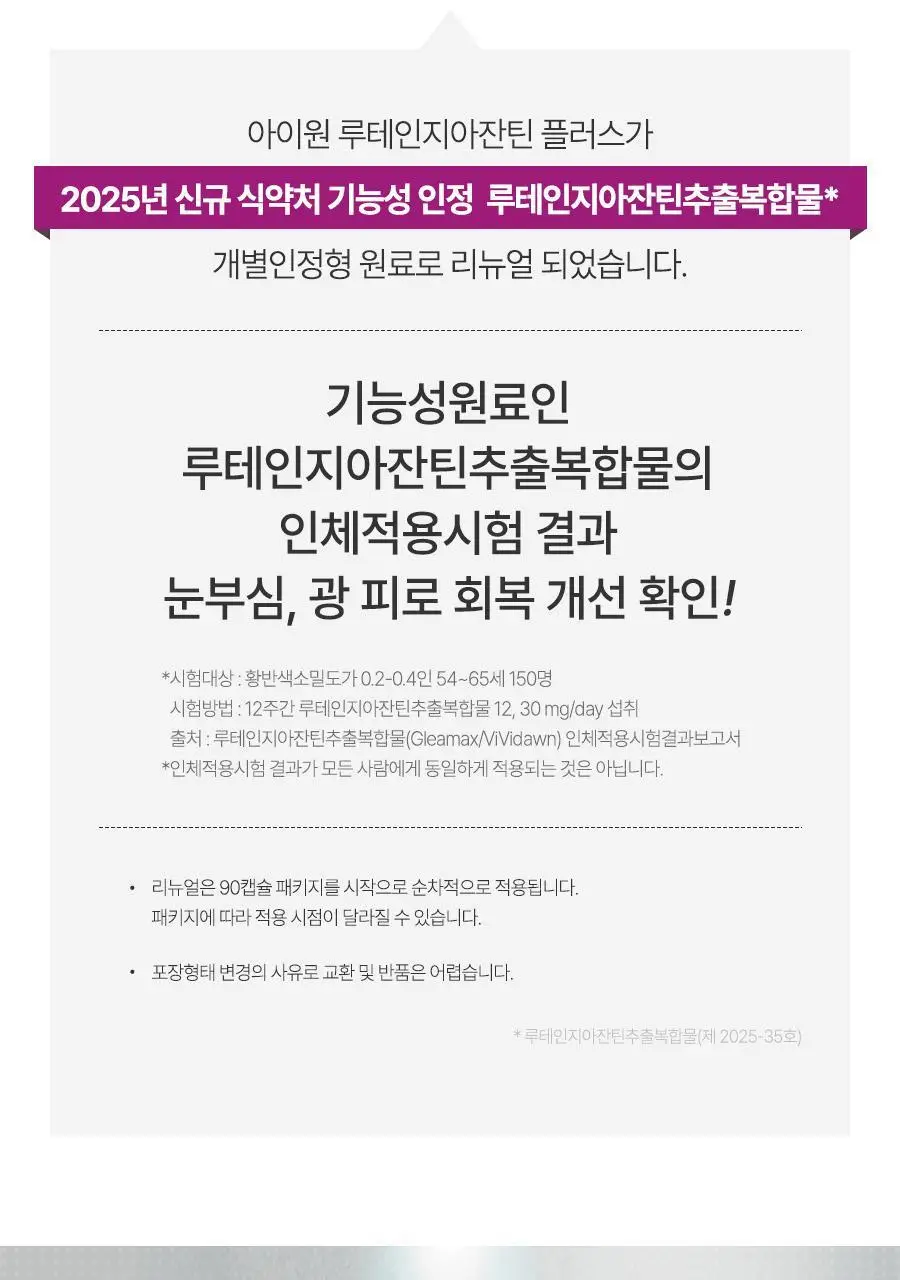 안국건강 아이원 루테인 지아잔틴 플러스 60캡슐 (2개월분) 상세페이지 2