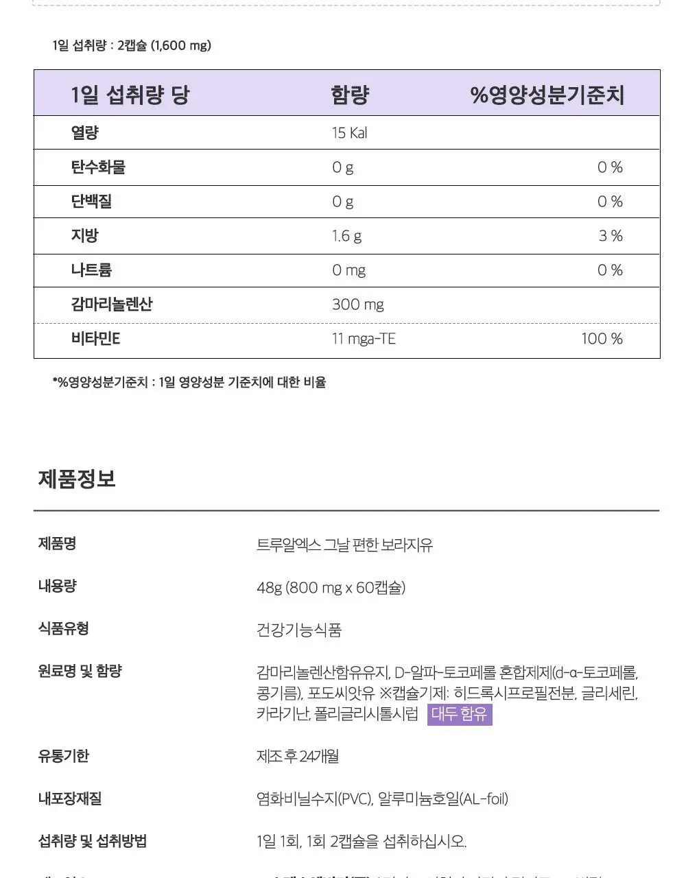 트루알엑스 그날 편한 보라지유 60캡슐 (1개월분) 상세페이지 34