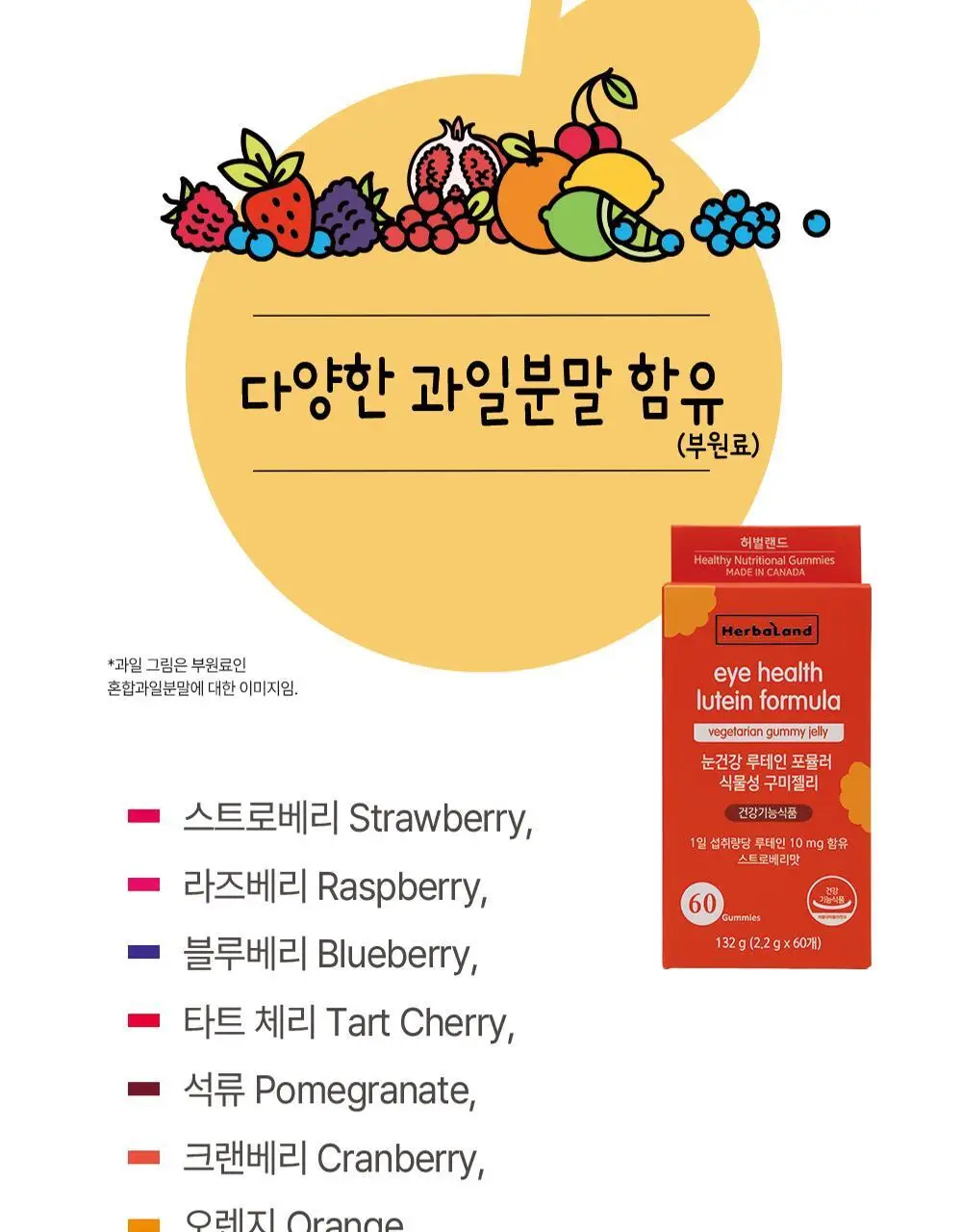 허벌랜드 눈건강 루테인 포뮬러 식물성 구미젤리 60구미(30일분) 상세페이지 13