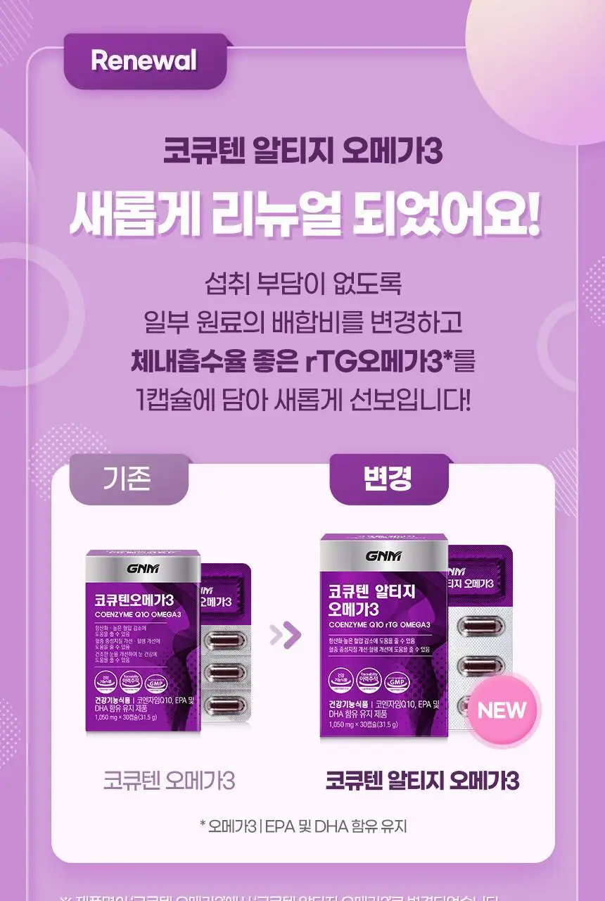 GNM 코큐텐 알티지 오메가3 1박스 (총 1개월분) 상세페이지 5