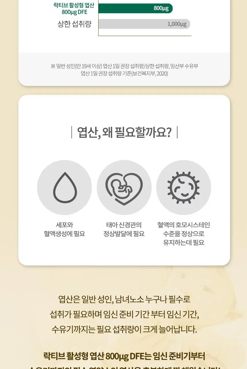 락티브 활성형 엽산 800ug DFE 56정 (8주분) 상세페이지 22