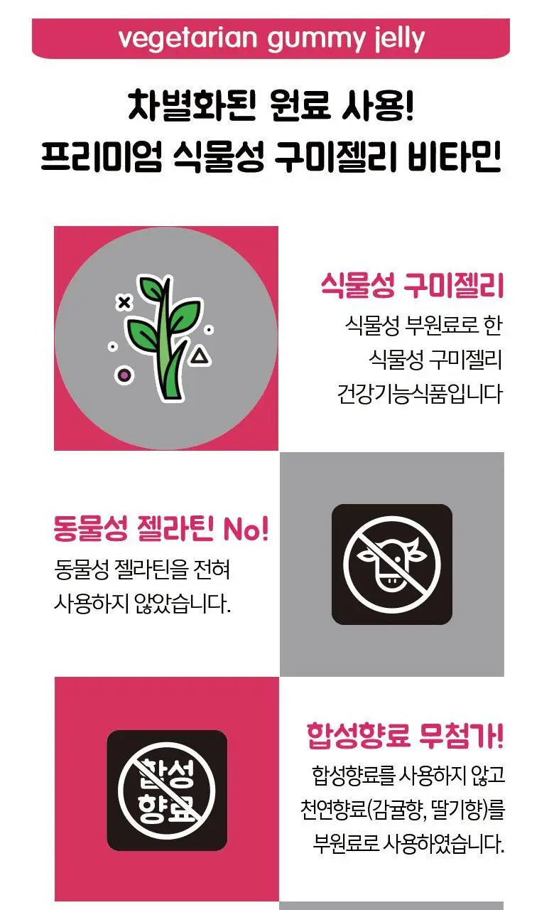 허벌랜드 키즈 키 포인트 칼슘 비타민D3 식물성 구미젤리 (1개월분) 상세페이지 5
