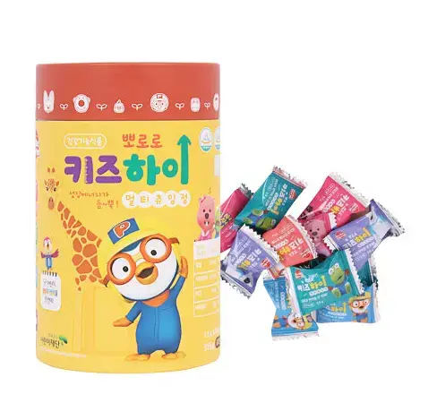뽀로로 키즈하이 멀티 츄잉정 초코맛 90개입 (1개월분)