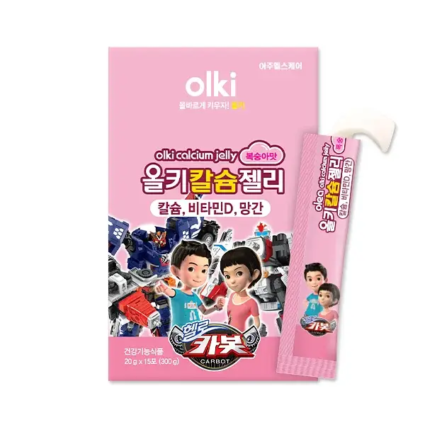 올키X헬로카봇 칼슘젤리 복숭아맛 15포 (15일분)