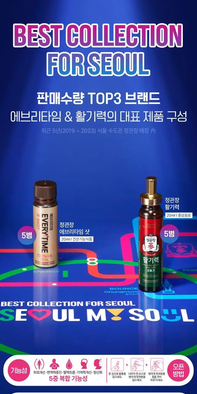 정관장 Best Collection for Seoul (에브리타임샷 5병 + 활기력 5병) 상세페이지 3