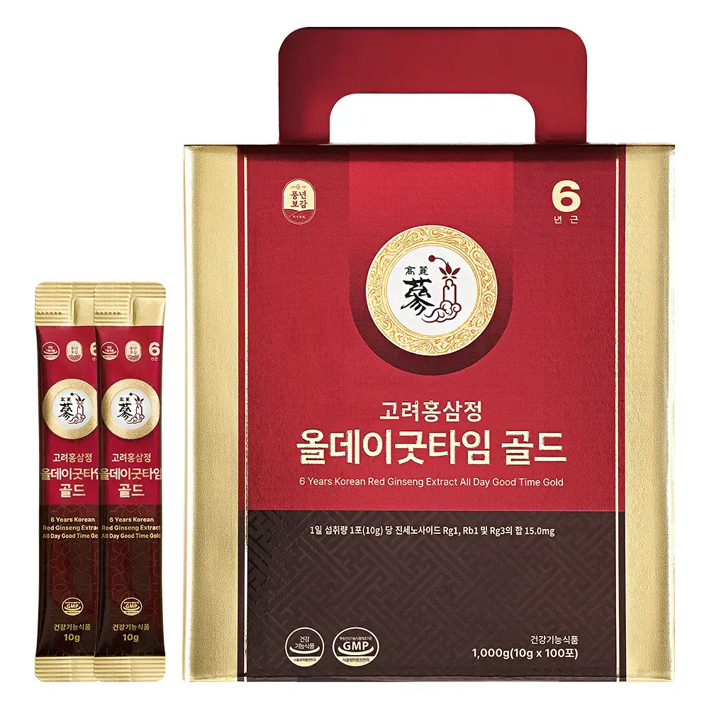풍년보감 6년근 고려홍삼정 올데이굿타임 골드 홍삼스틱 지함 10g x 100포