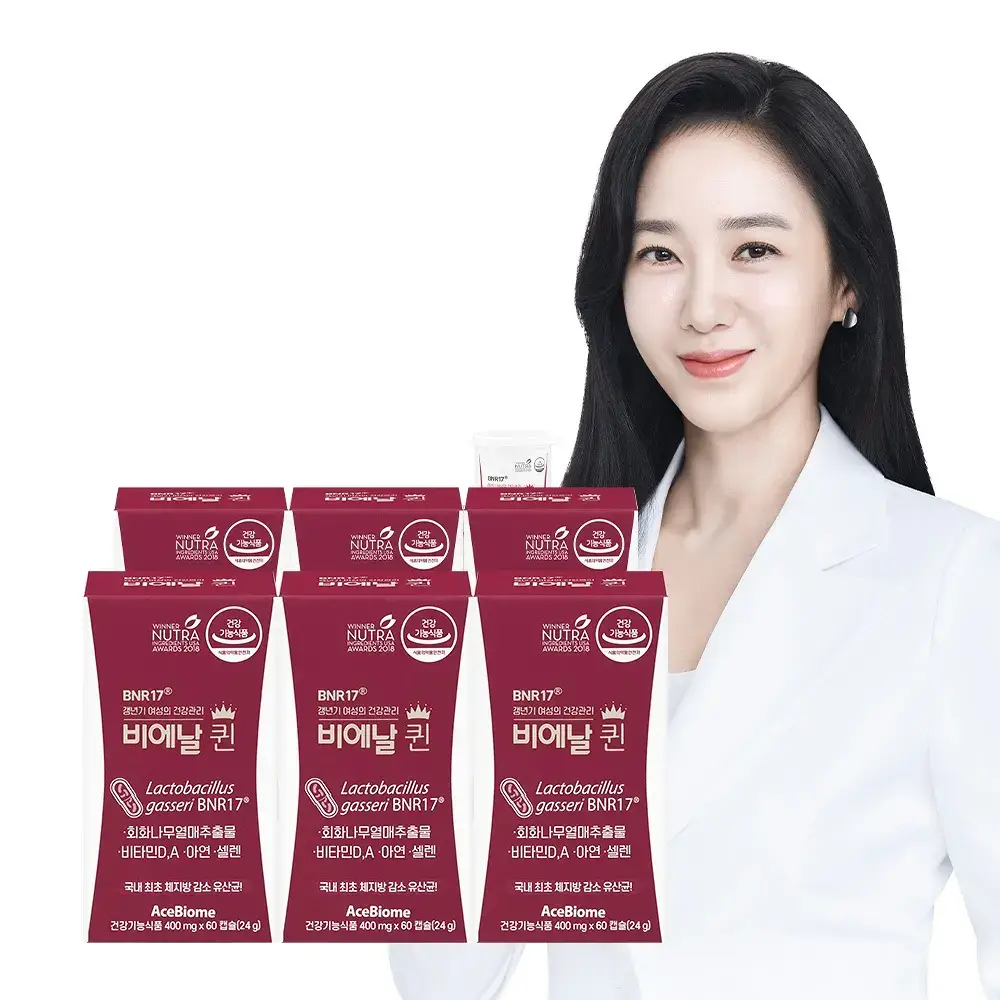 BNR17 갱년기유산균 비에날퀸 60캡슐*6박스 (6개월분)