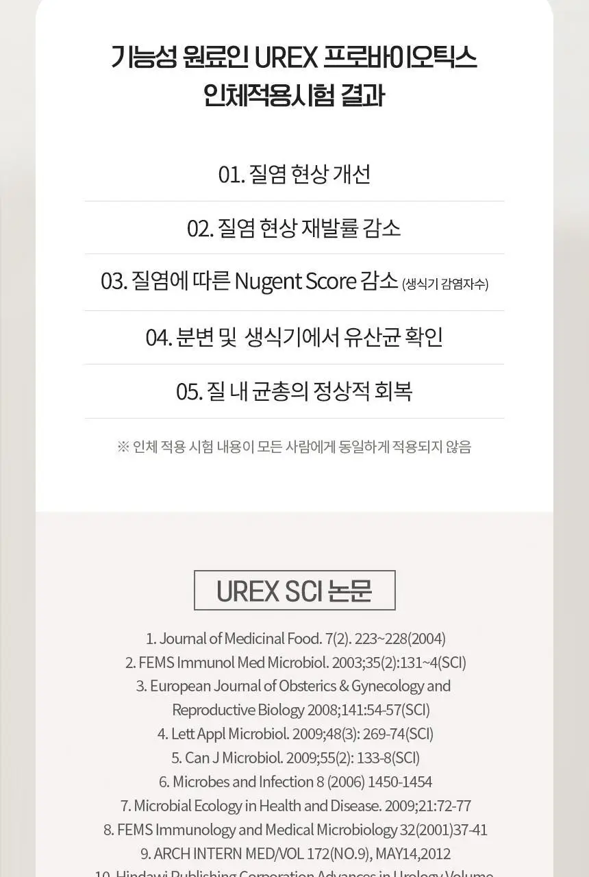 엘레나 UREX 프로바이오틱스 15캡슐 상세페이지 9