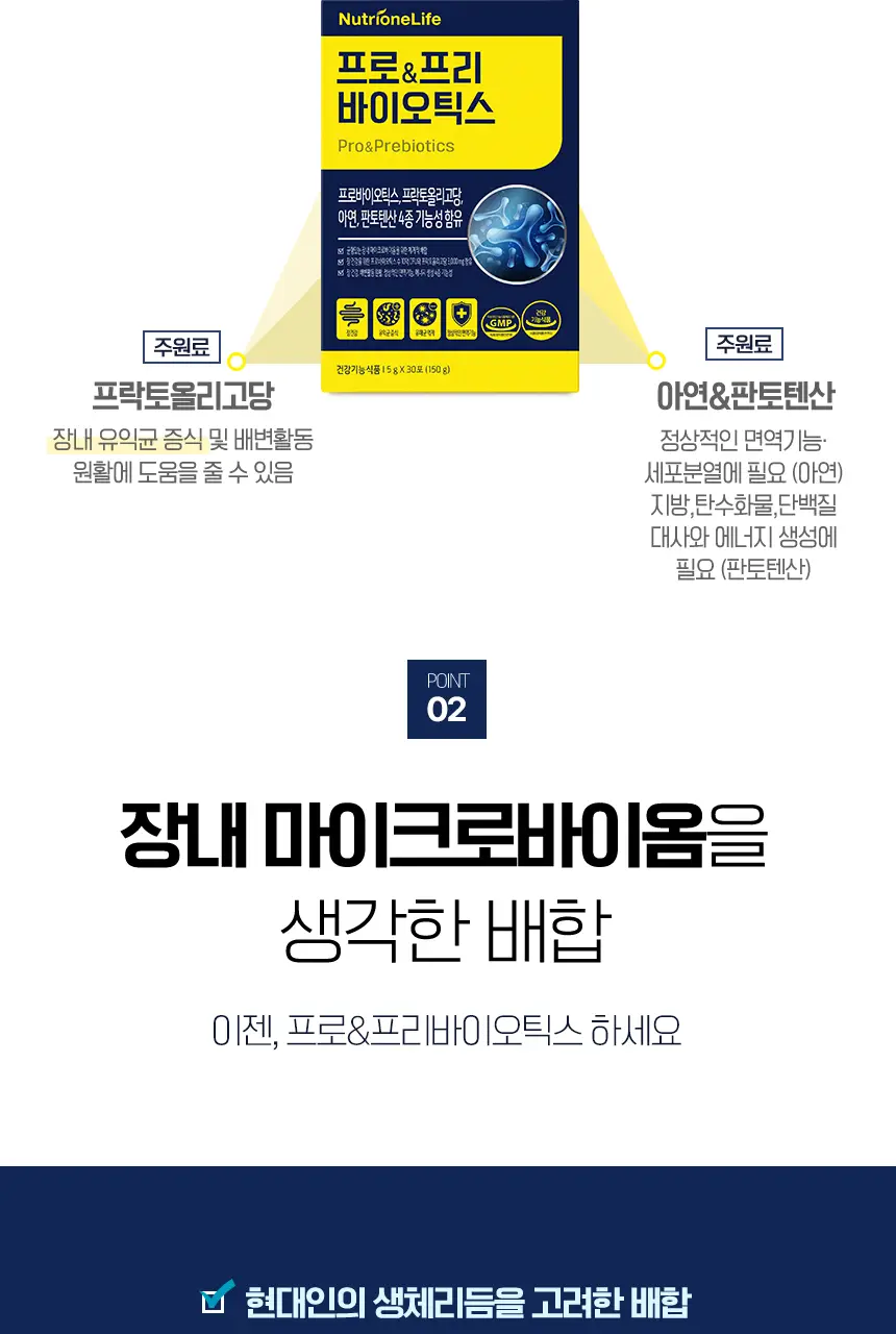뉴트리원라이프 프로&프리바이오틱스 30포 (1개월분) 상세페이지 3