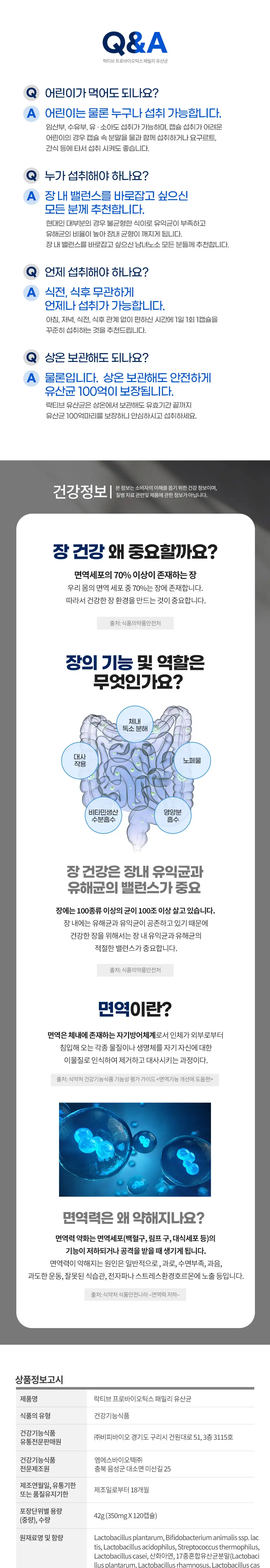 락티브 프로바이오틱스 패밀리 유산균 120캡슐 (4개월분) 상세페이지 10