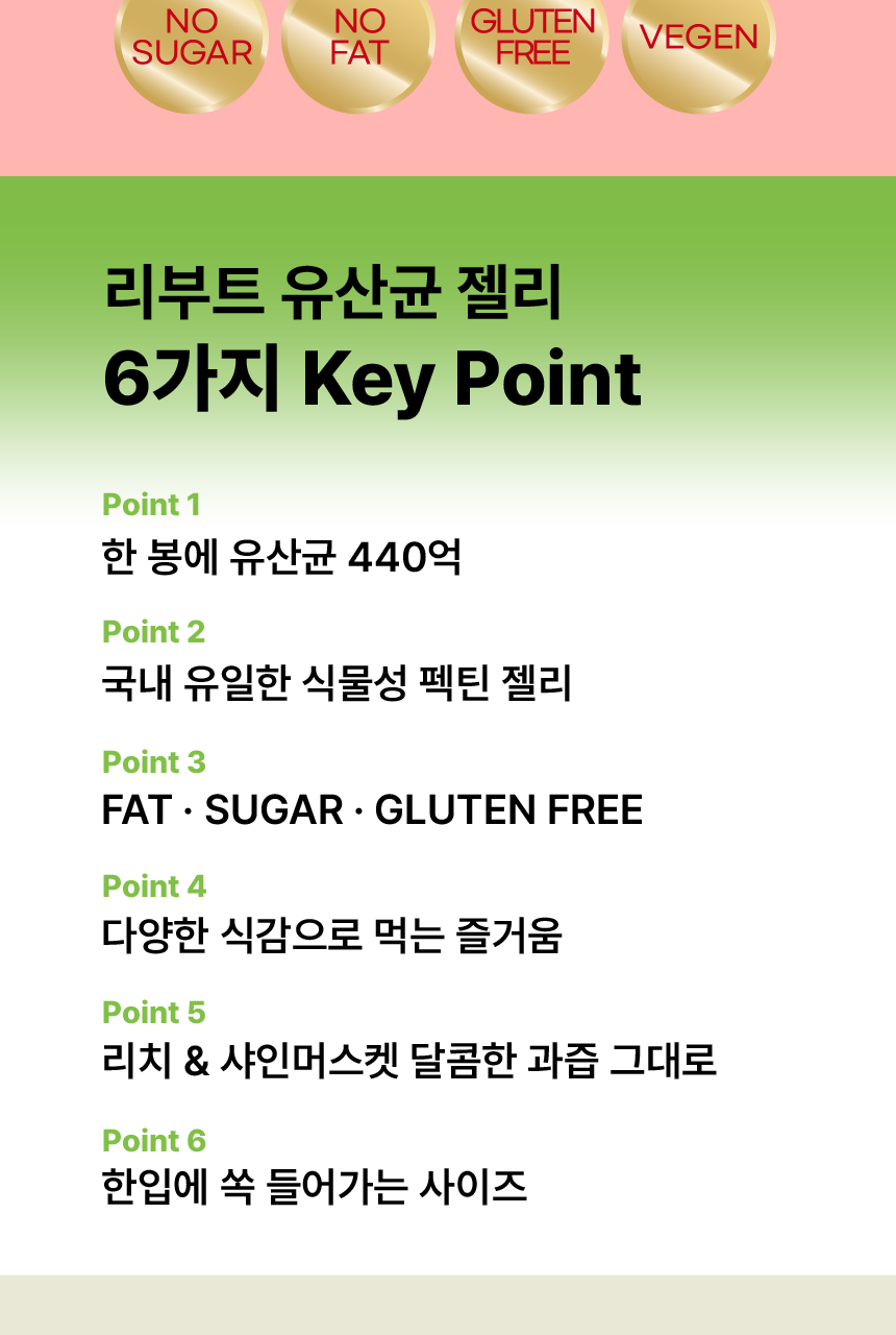 리부트 유산균 젤리 27g*6포 (6일분) 상세페이지 7