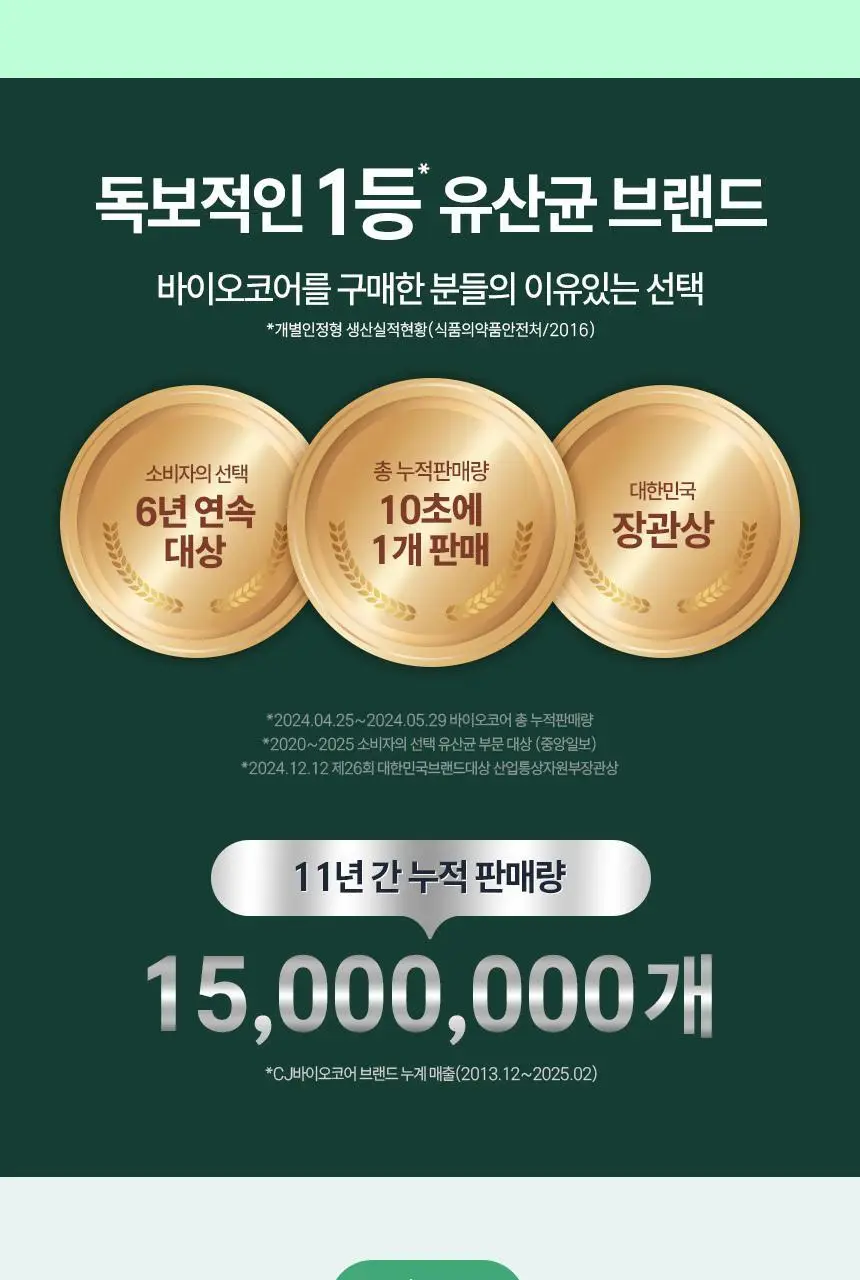 CJ 바이오코어 건강한 생유산균 100억 30포+10포 기획 (40일분) 상세페이지 2