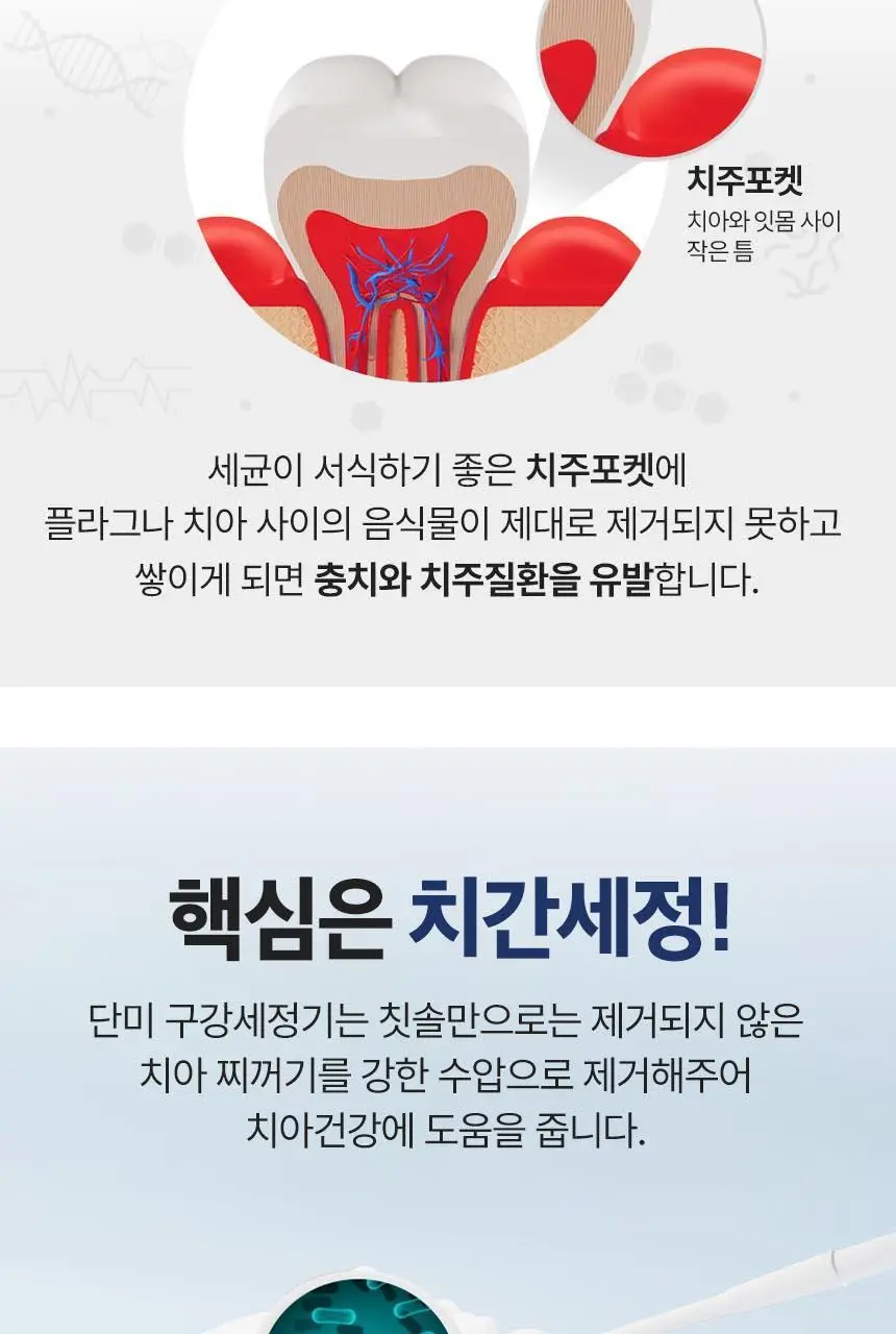 단미 클린픽 휴대용 구강세정기 300ml DA-CLS07Y 2종 택 1 (화이트/퍼플) 상세페이지 6